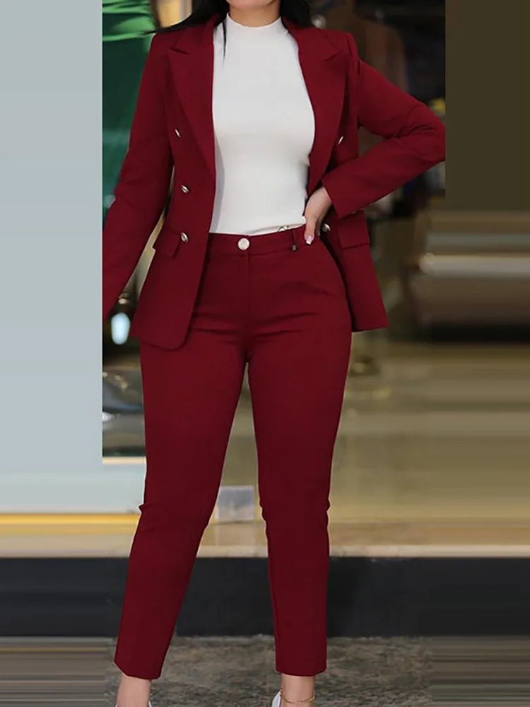 Women Two Pieces Pant Suits