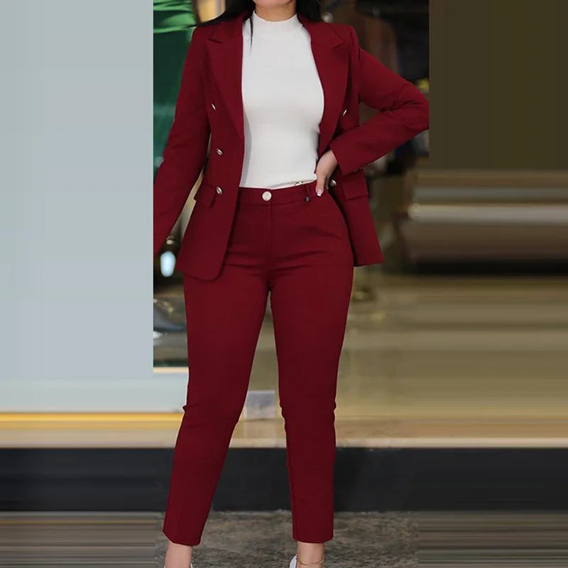 Women Two Pieces Pant Suits