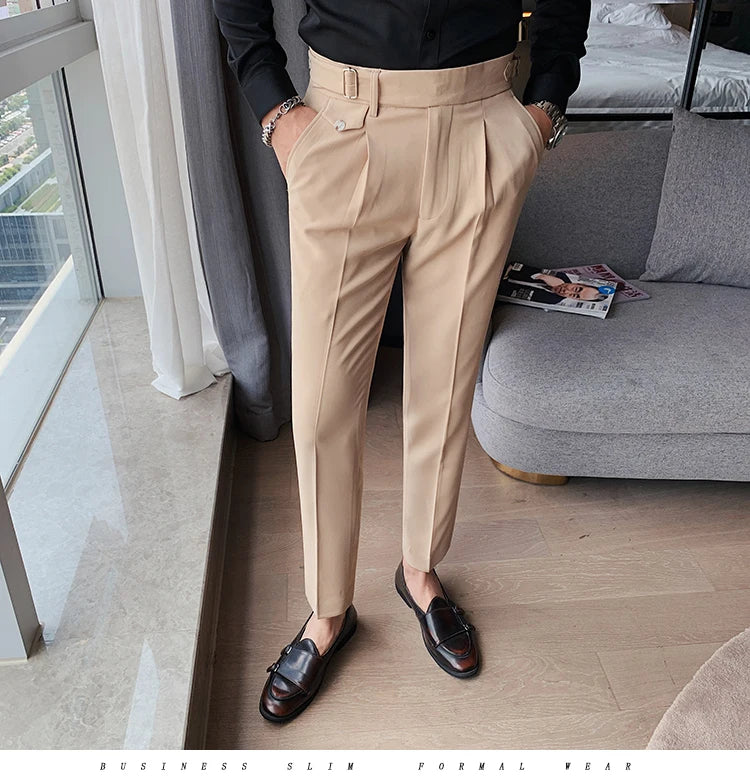 New Solid High Waist Suit Pant