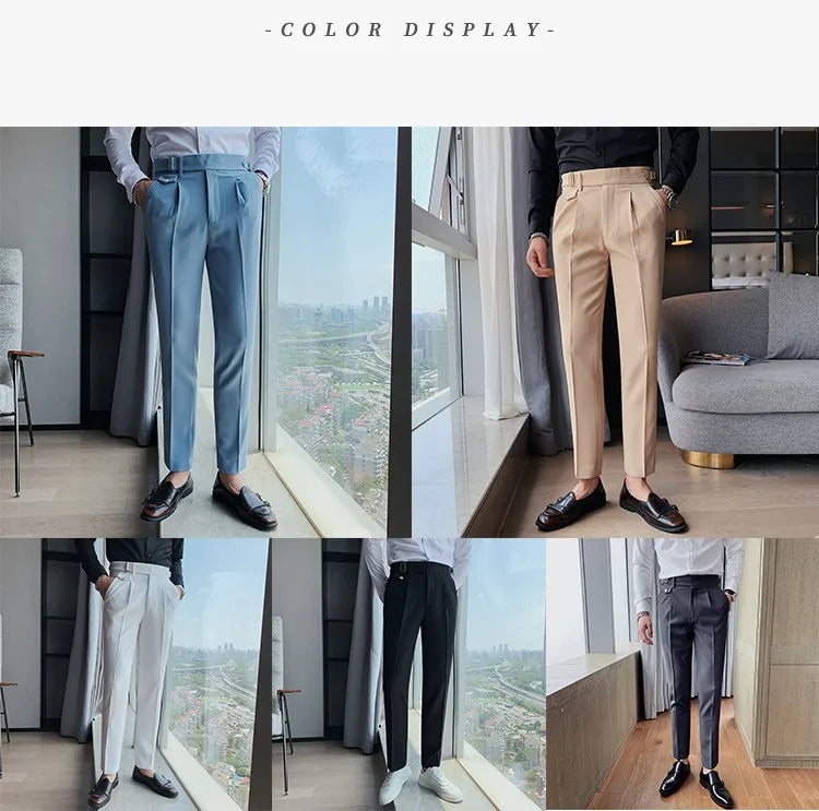 New Solid High Waist Suit Pant