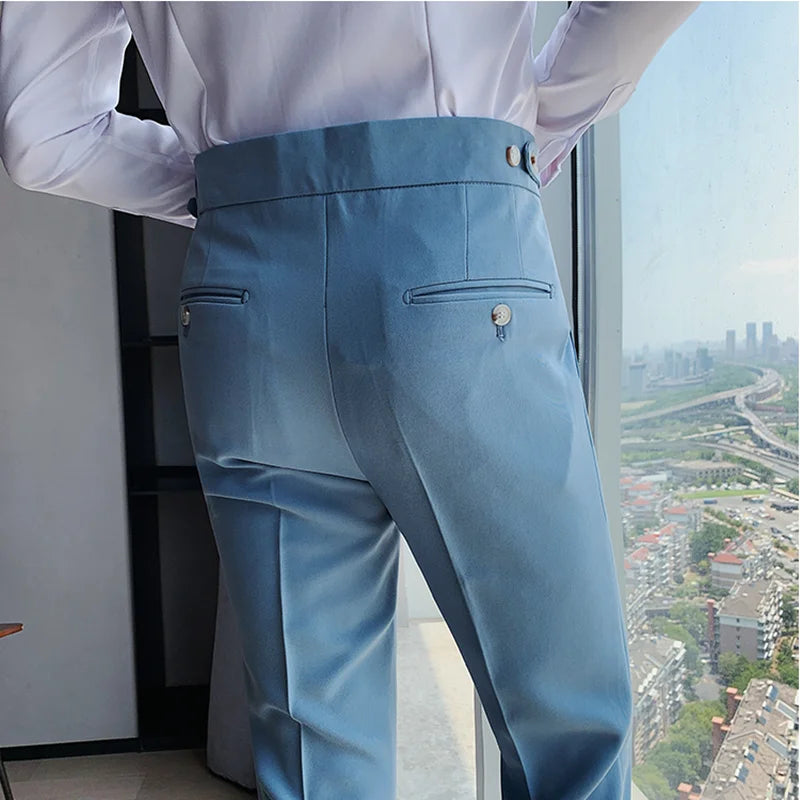New Solid High Waist Suit Pant