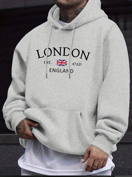 Stylish London England Flag Print Hoodie