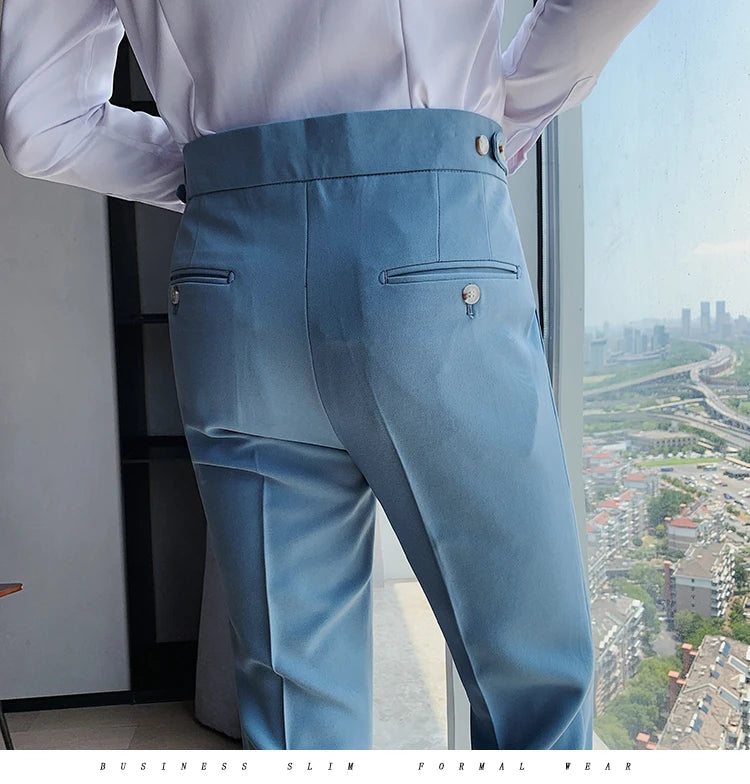 New Solid High Waist Suit Pant