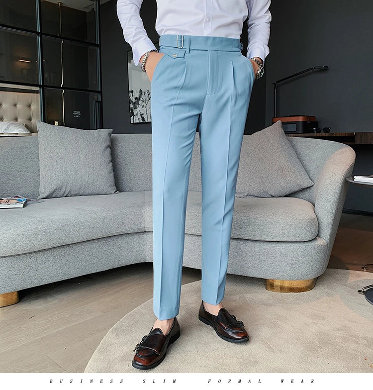 New Solid High Waist Suit Pant