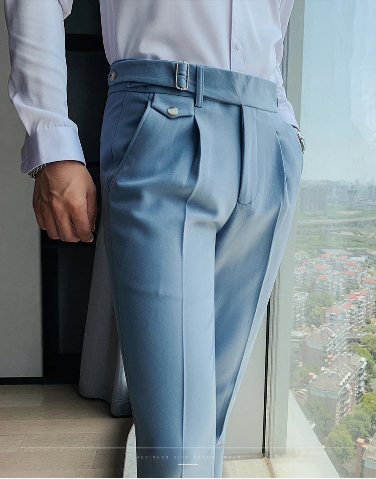 New Solid High Waist Suit Pant