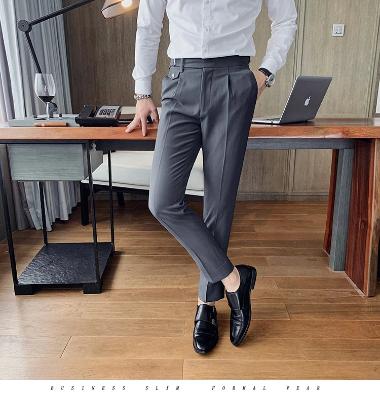 New Solid High Waist Suit Pant