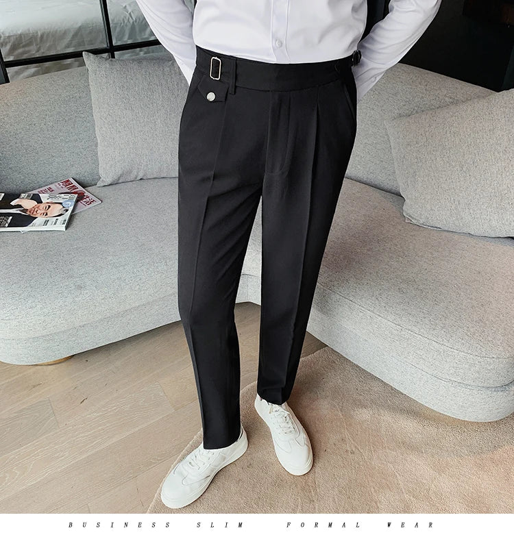 New Solid High Waist Suit Pant