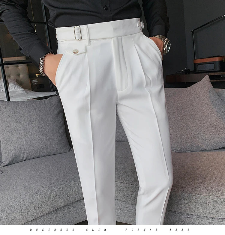New Solid High Waist Suit Pant