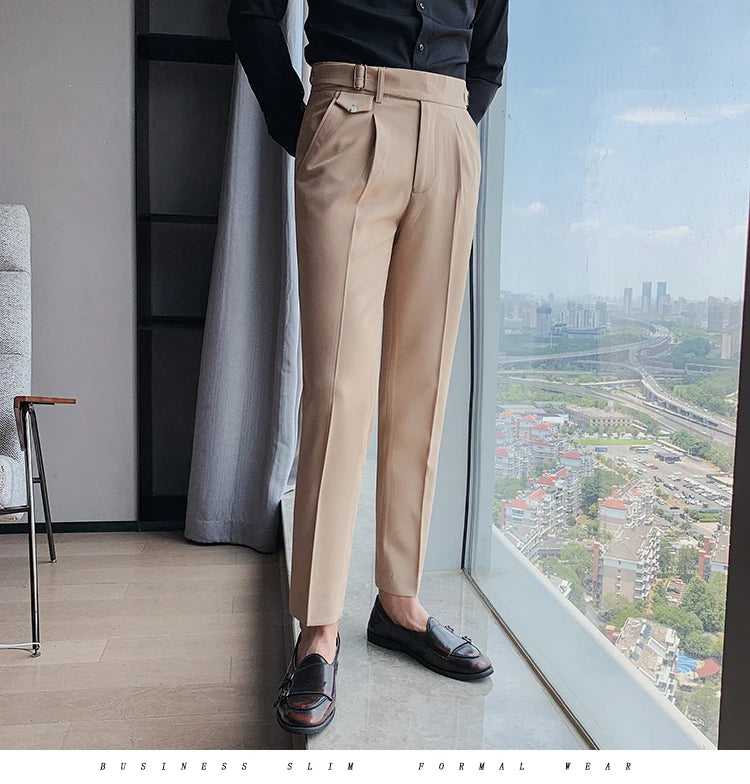 New Solid High Waist Suit Pant