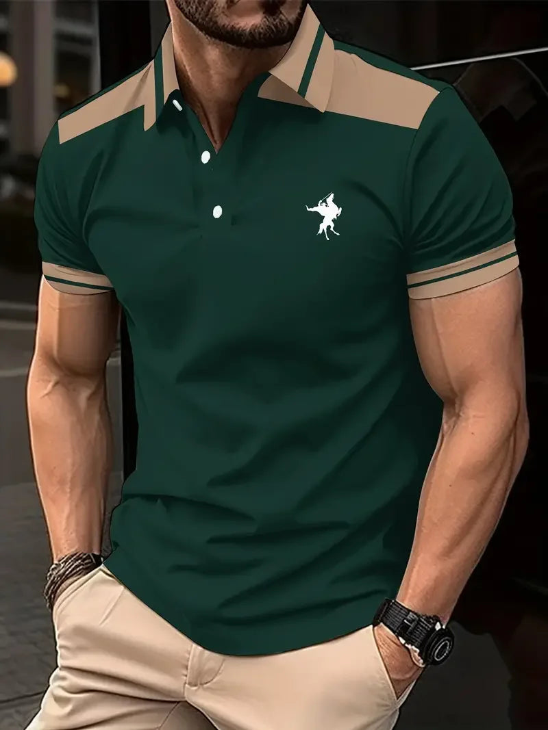 Men's color blocked short sleeved