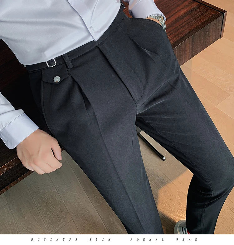 New Solid High Waist Suit Pant