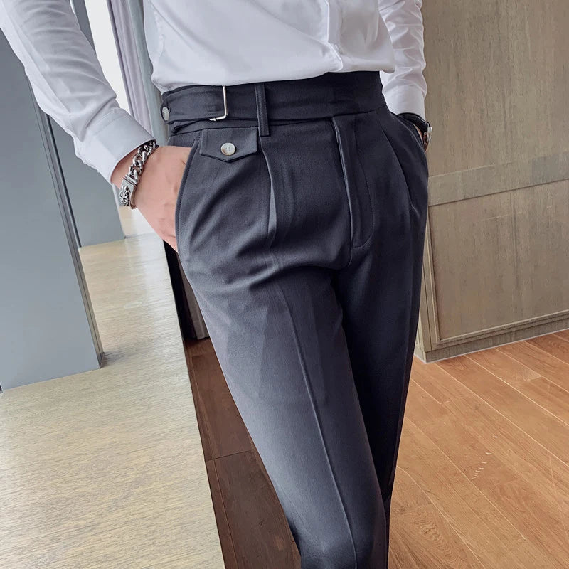 New Solid High Waist Suit Pant