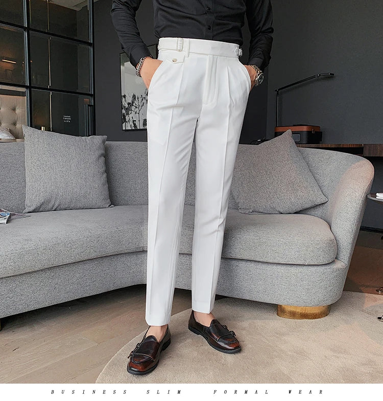New Solid High Waist Suit Pant