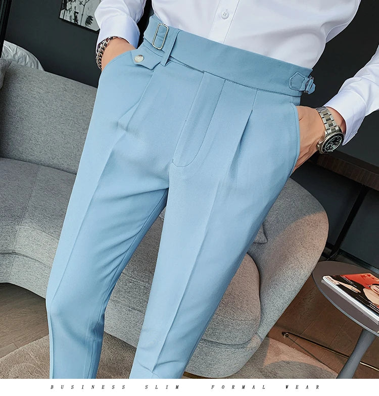 New Solid High Waist Suit Pant