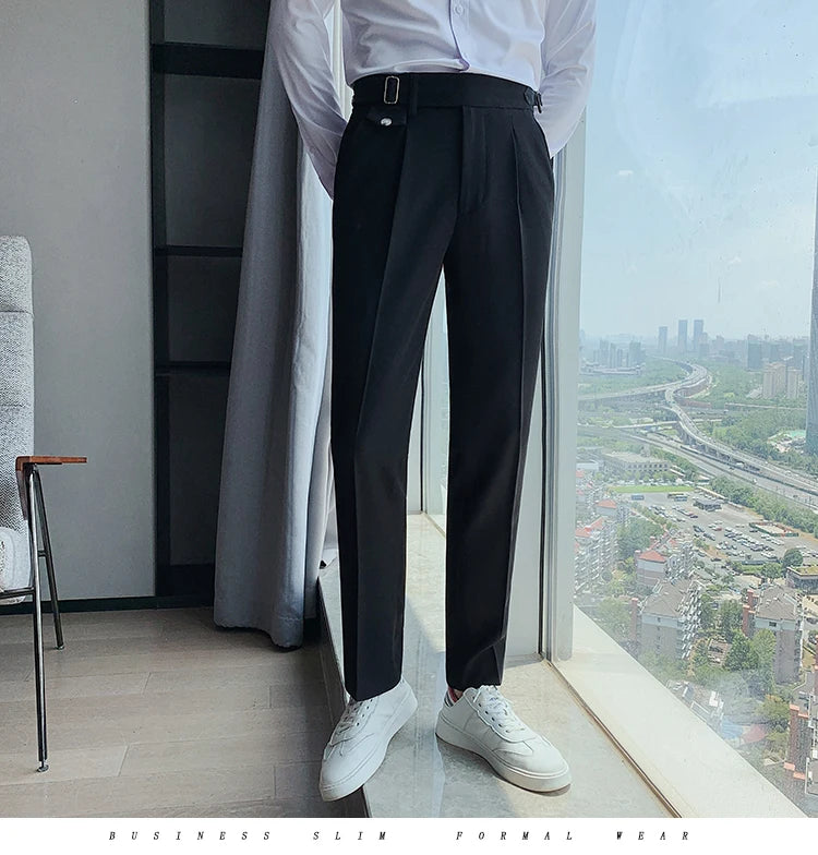 New Solid High Waist Suit Pant