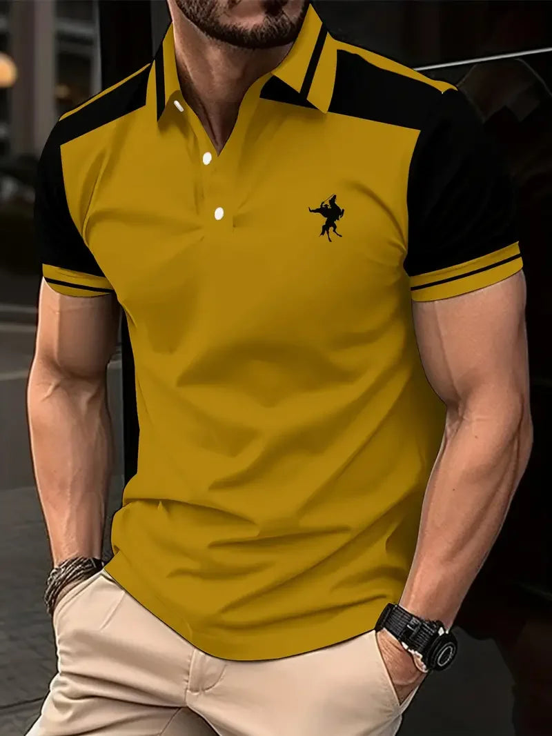 Men's color blocked short sleeved