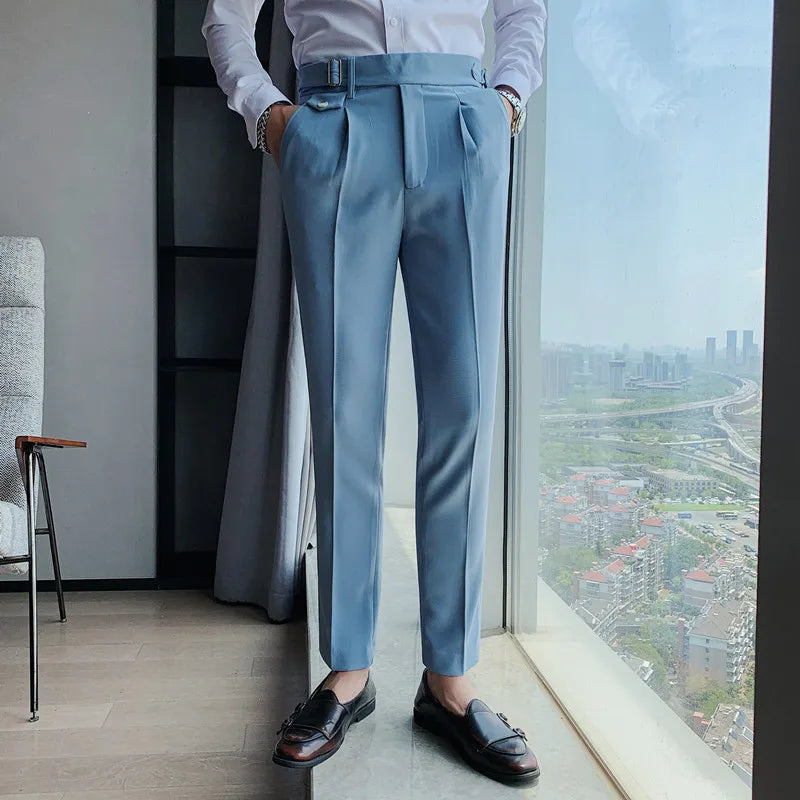 New Solid High Waist Suit Pant