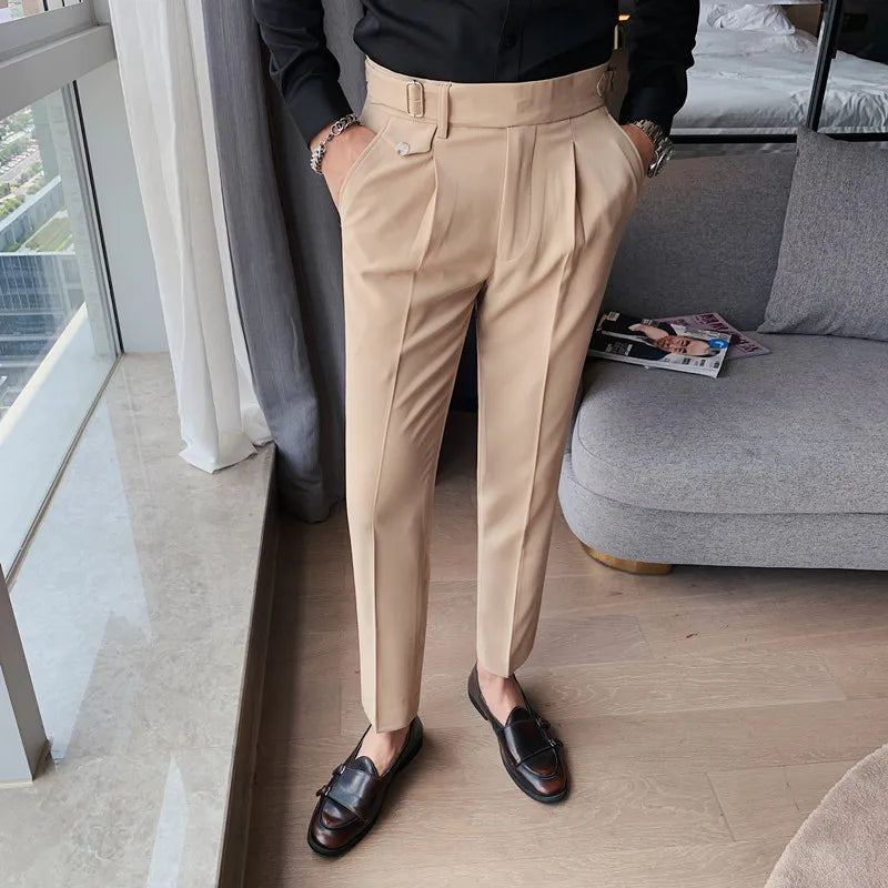 New Solid High Waist Suit Pant
