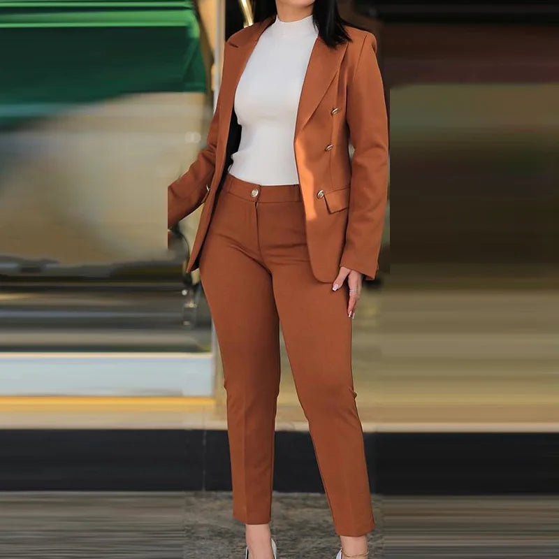 Women Two Pieces Pant Suits