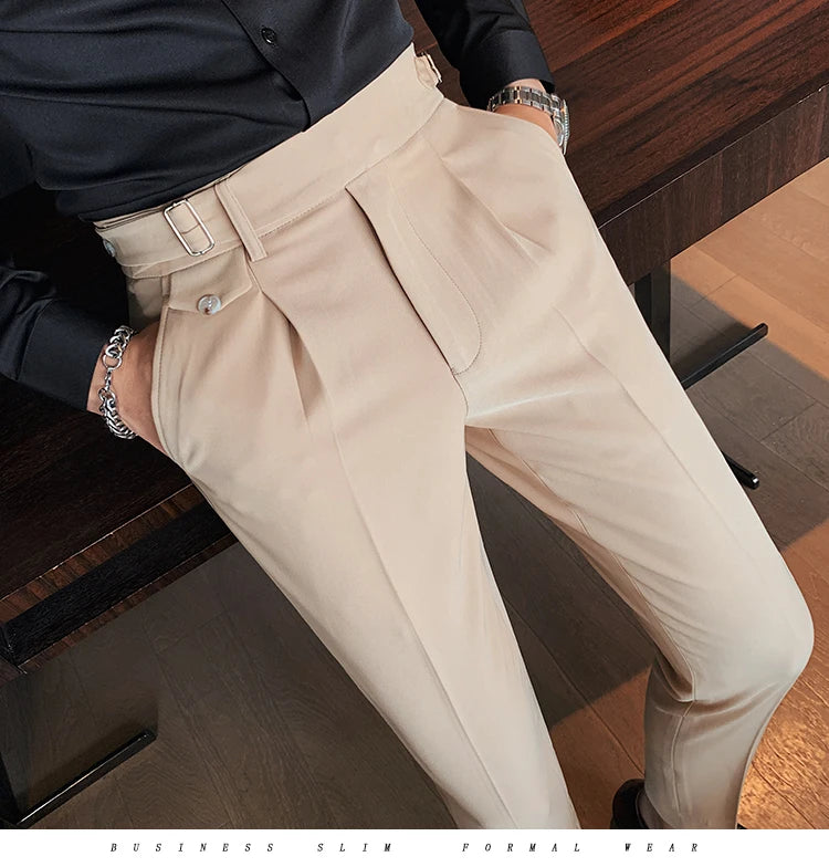 New Solid High Waist Suit Pant