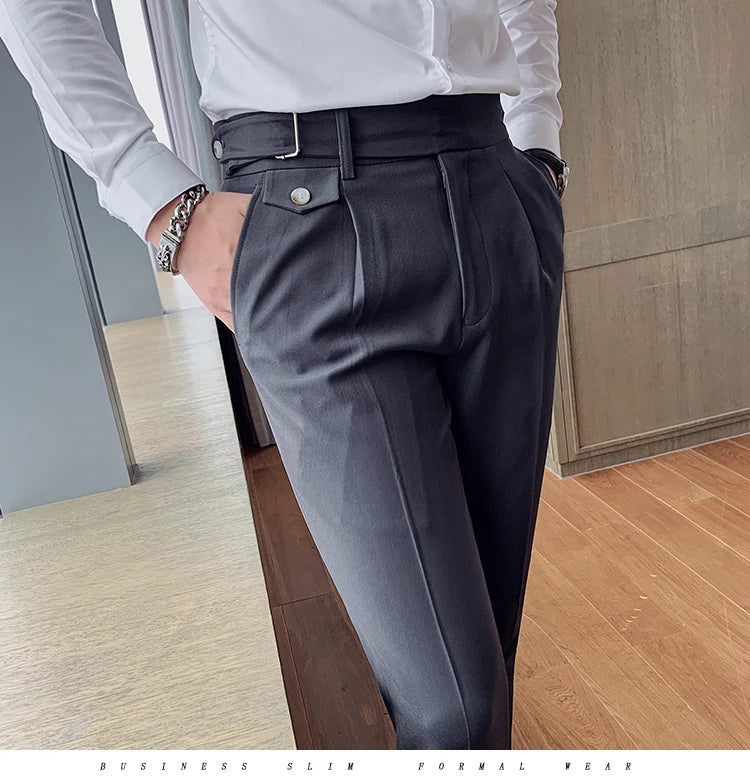 New Solid High Waist Suit Pant