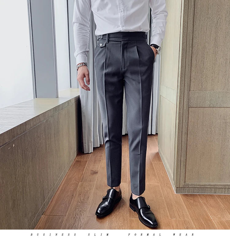 New Solid High Waist Suit Pant