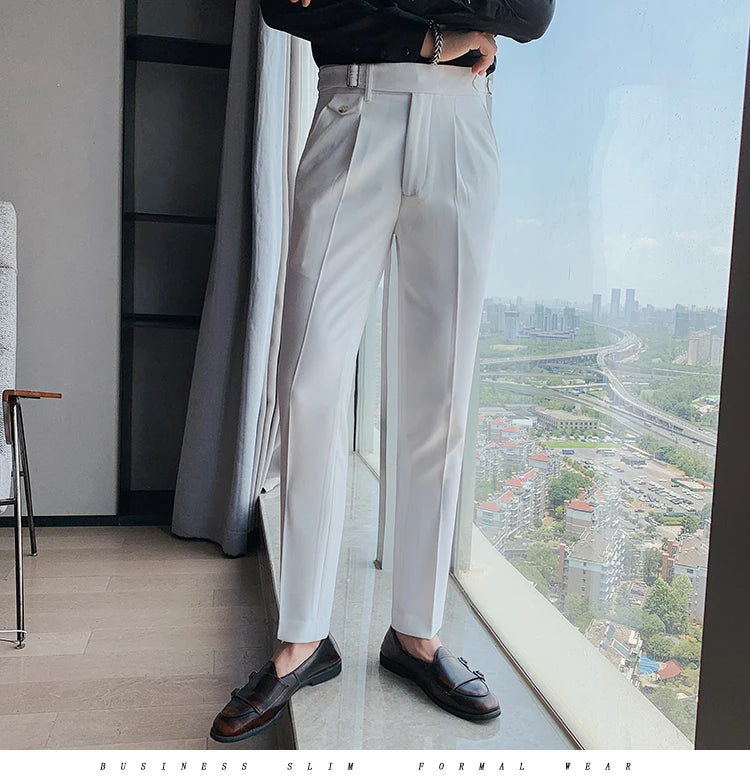 New Solid High Waist Suit Pant