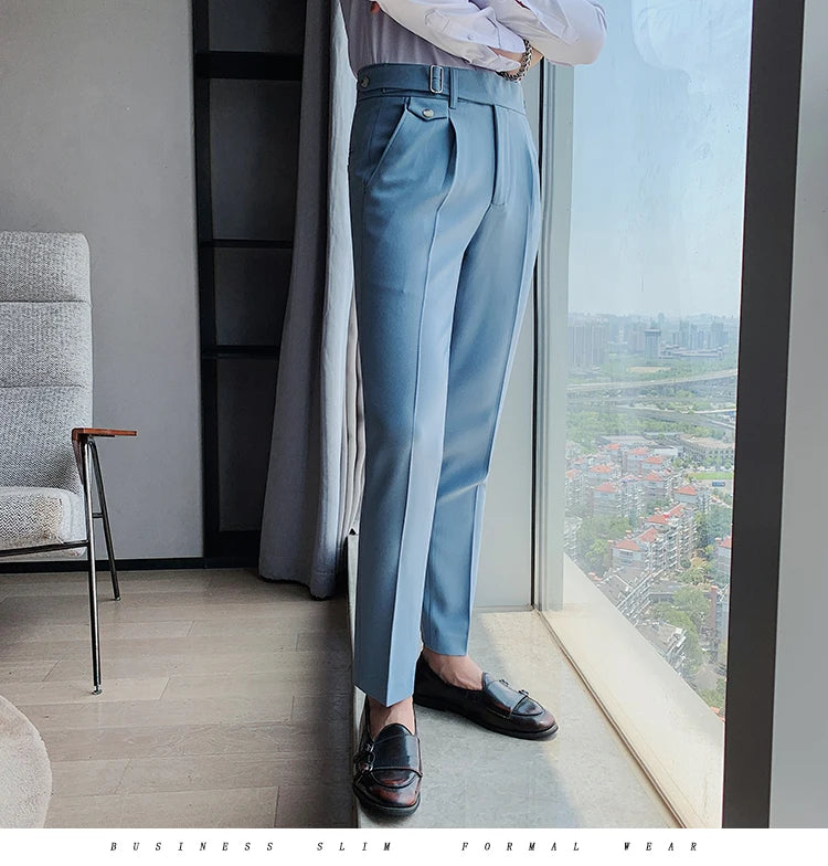 New Solid High Waist Suit Pant