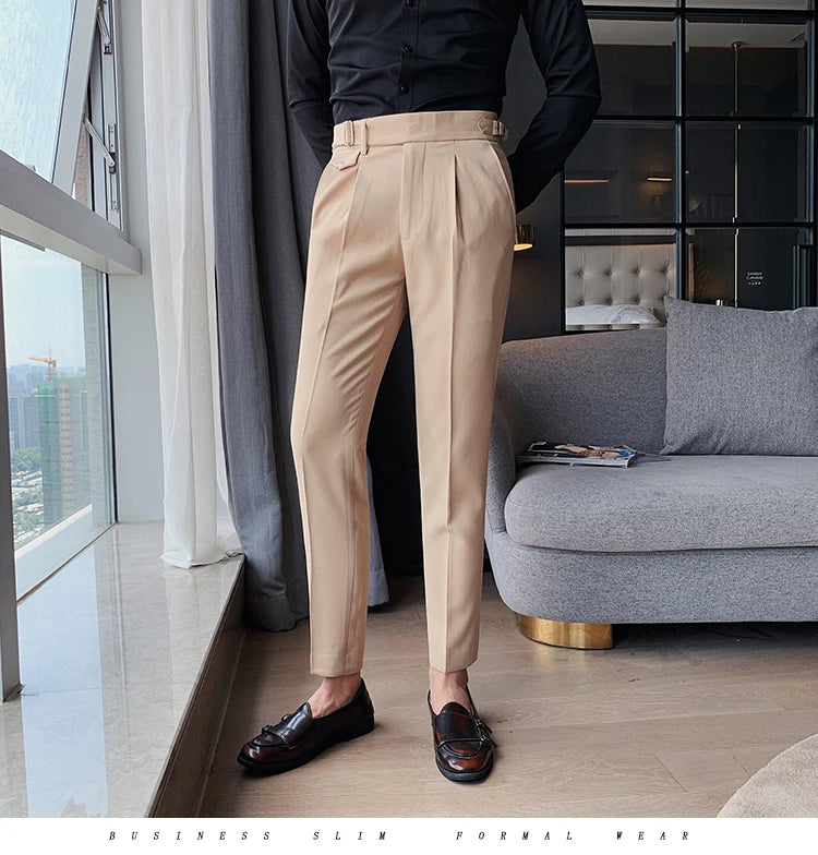 New Solid High Waist Suit Pant
