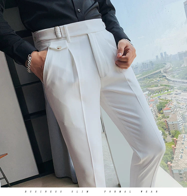 New Solid High Waist Suit Pant