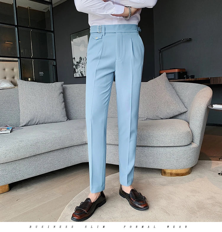 New Solid High Waist Suit Pant