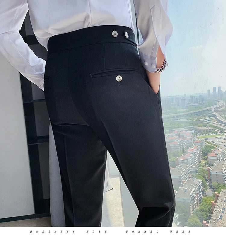 New Solid High Waist Suit Pant