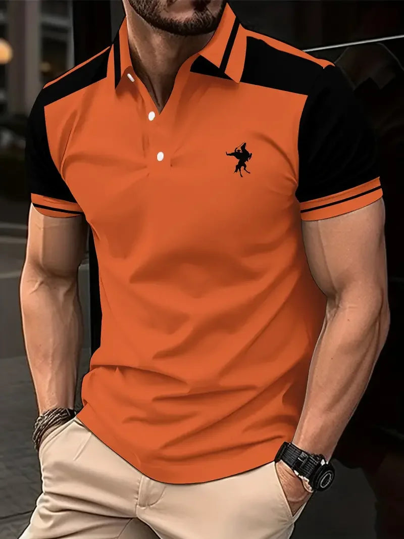 Men's color blocked short sleeved