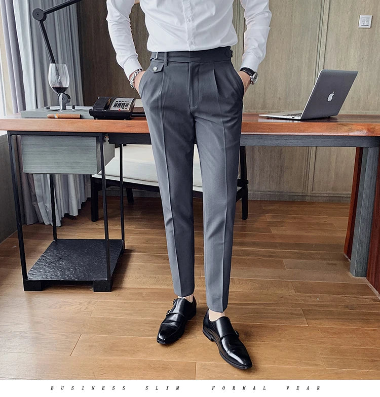 New Solid High Waist Suit Pant